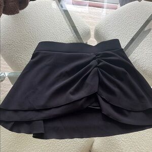 Black ribbed tennis skort